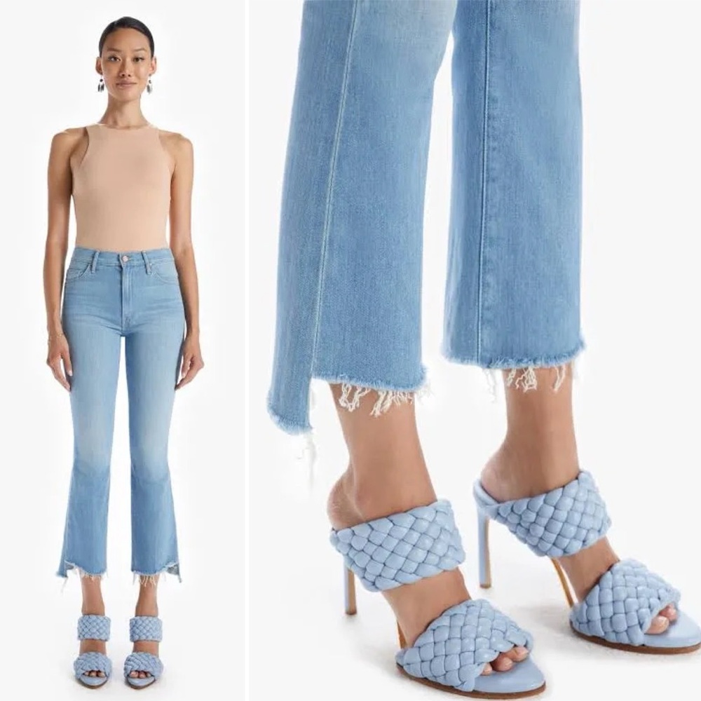 Mother Denim The Insider Crop Step Fray in Hold My Hand Light Wash Size 28 - Picture 2 of 9